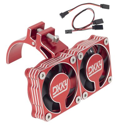 DKKY RC Motor Cooling Fan Heatsink 47-51mm Adjustable 15000 RPM for 1/5 1/8 ARRMA Infraction, Felony, Limitless and Axial 1717 4985 Motor, Red