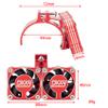 DKKY RC Motor Cooling Fan Heatsink 47-51mm Adjustable 15000 RPM for 1/5 1/8 ARRMA Infraction, Felony, Limitless and Axial 1717 4985 Motor, Red view 2