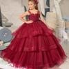 XEROGIA Scoop Tiered Christmas Princess Flower Girl Dress Appliques Kids Wedding Party Costumes US10 view 3