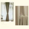 Daesar Window Curtains 2 Panels Set, Polyester Rod Pocket Darkening Curtains 52" W x 63" H Drapes Solid Color Jacquard Wheat Pattern Beige Coffee Blackout Curtains for Bedroom Living Room view 3
