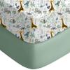 Yoofoss Baby Crib Sheets for Boys Girls, Fitted Crib Sheet 2 Pack for Standard Crib and Toddler Mattress, Super Soft Microfiber Baby Sheet 28x52x8in Green + Giraffe view 1
