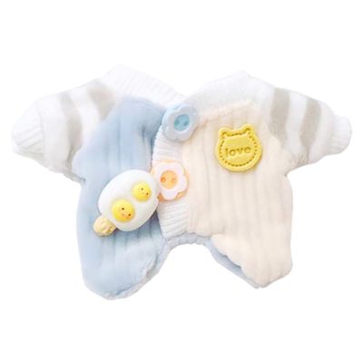 niannyyhouse 10cm~15cm 20cm Plush Doll Clothes Onesie Colorblocking Crawling Suit Doll Dress Up (Blue 10cm~15cm)
