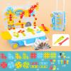 EHJRE Electric Drill Toy Engineering Building Kits Kids Nut and Bolts Toy Mosaic Drill Set for Focus, Without Power Drill view 3