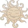 Sun - Laser Cut Out Unfinished Wood Craft Shape SKY22 7" / 1/4" thick view 1