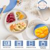 Munlinder Silicone Baby Feeding Set | Baby Led Weaning Supplies Includes Suction Bowls and Divided Plates, Adjustable Bib, Baby Utensils Spoons and Forks,Cup | Baby Feeding Essentials (Deep Blue) view 3