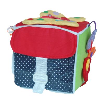 EHJRE Buckle Cube Montessori Travel Toy, Fine Motor Skills Activity Cube, Busy Board, Zip Snap Button Buckle Tie Toy for Kids