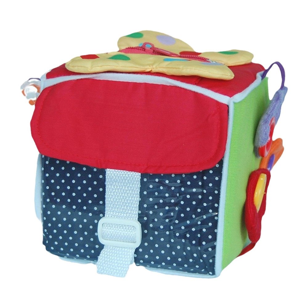 EHJRE Buckle Cube Montessori Travel Toy, Fine Motor Skills Activity Cube, Busy Board, Zip Snap Button Buckle Tie Toy for Kids
