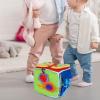 EHJRE Buckle Cube Montessori Travel Toy, Fine Motor Skills Activity Cube, Busy Board, Zip Snap Button Buckle Tie Toy for Kids view 4