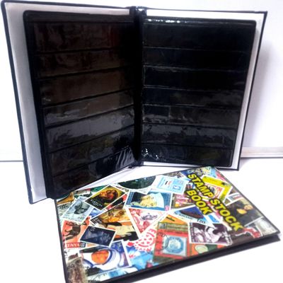 PVC Stamp album stock book 8 pages/sides for 250+ stamps