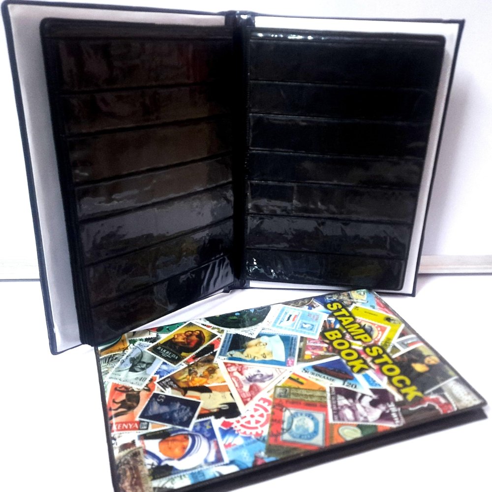 PVC Stamp album stock book 8 pages/sides for 250+ stamps