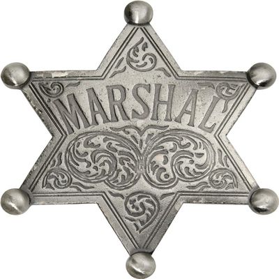 Artisan Owl Marshal Old West Replica Badge - Metal Costume Prop for Western-Themed Parties & Events (Silver)