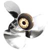 Rareelectrical New Stainless Steel Propeller Compatible with Yamaha 2 Stroke C60 / E60 15 Spline 60 1992-2005 688-45932-60-00 688-45932-60-98 Mar-Pntn3-V4-13 Diameter 13.75" X 13" Pitch X 15-Spline 3 view 1