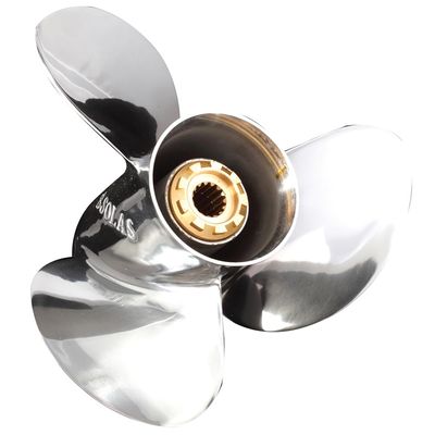 Rareelectrical New Stainless Steel Propeller Compatible with Yamaha 2 Stroke / C115 / P115 15 Spline 115 for Years 1984-2010 by 3431-140-11 Mar-Pntn3-V4-11 Diameter 14" X 11" Pitch X 15-Spline 3