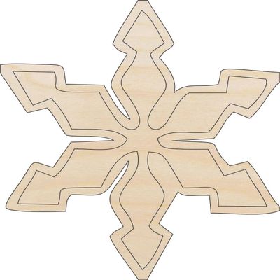 Snowflake - Laser Cut Out Unfinished Wood Craft Shape SNW37 8" / 1/8" thick