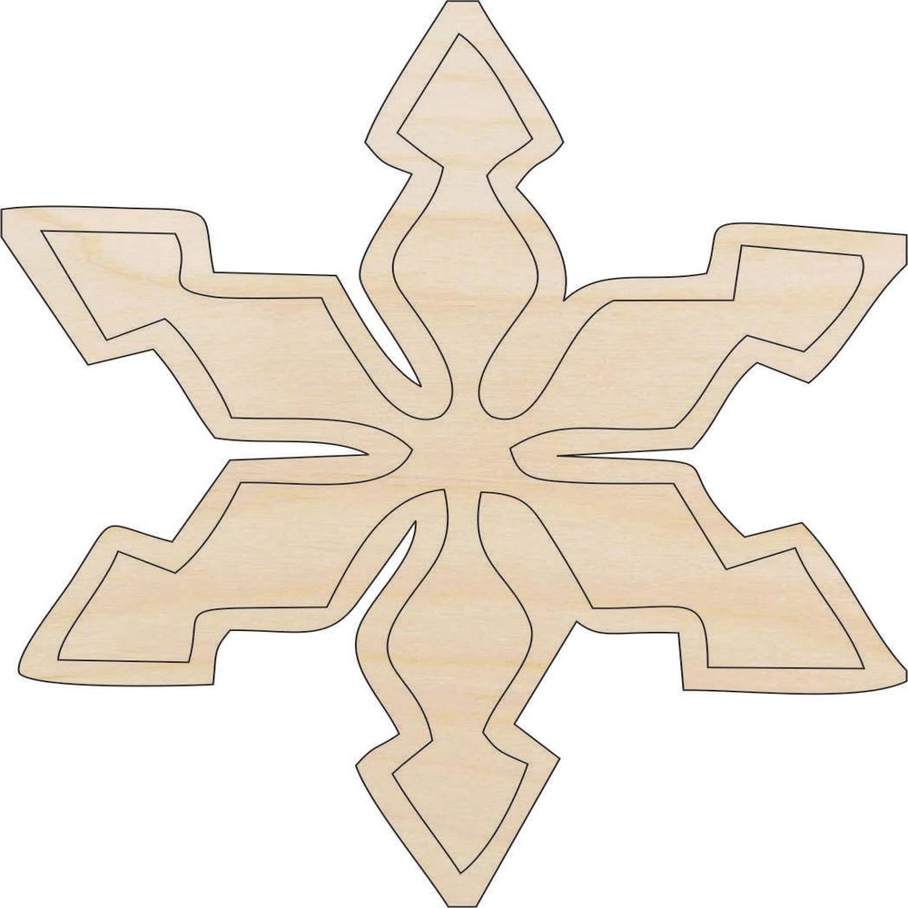 Snowflake - Laser Cut Out Unfinished Wood Craft Shape SNW37 8" / 1/8" thick