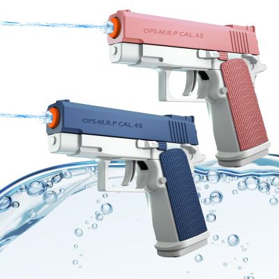 2 Pack Water Gun for Kids - Squirt Guns Water Blaster Soaker 100CC Capacity Water Pistol Toys for Boys Girls Toddlers, Ideal Summer Gifts for Swimming Pool Beach Outdoor Water Toys (Pink Blue)