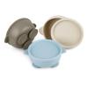 PandaEar 3 Pack Baby Suction Bowls with Lids| Leak-Proof Stay Put Silicone Food Bowl for Babies Kids Toddlers Infants| Food Grade Soft Safe BPA-Free Silicone (Blue Brown Tan) view 1