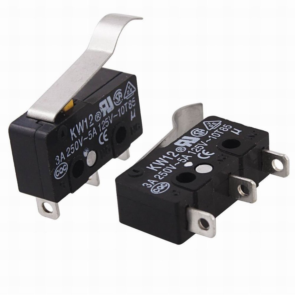 PGMTDEFXJO Industrial Switches 2 Pcs R Type Lever Actuator Miniature Micro Switches Black Switches, Silver