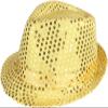 YeeHeen Sequins Fedora Hat for Boy Girls Western Jazz Dance Hats Gold view 1