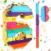 Adecortalk Rainbow Number 6 Pinata for 6th Birthday Party Decorations Fiesta Centerpieces Kids Anniversary Celebrations Birthday Party Supplies (16.1 x 10.6 x 3 Inches) view 1