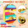 Adecortalk Rainbow Number 6 Pinata for 6th Birthday Party Decorations Fiesta Centerpieces Kids Anniversary Celebrations Birthday Party Supplies (16.1 x 10.6 x 3 Inches) view 2