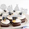 ZHUOWEISM 24 PCS 2025 Prom & Graduation Cupcake Toppers - Silver Glitter - Class of 2025 - 4 Designs - 24 Pieces view 4