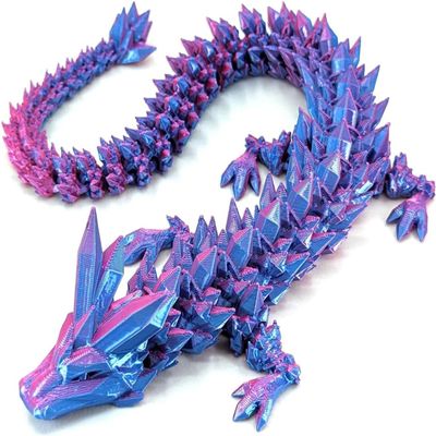 ToySupplyFun 3D Printed Dragon,Chinese Dragon,Dragon Statue 12 in Fidget Toys for Autism/ADHD,3D Printed Gift Toy, Executive Desk Toys,Home Office Decor Purple