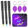 Uniclife 3 Pcs Invisible Ink Pen with 3 Pcs UV LED Keychain Flashlight, Spy Pen, Disappearing Ink Magic Pen for Secret Notes, Magic Spy Marker with Purple Light for Christmas Halloween Holiday Present view 1