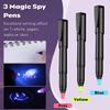 Uniclife 3 Pcs Invisible Ink Pen with 3 Pcs UV LED Keychain Flashlight, Spy Pen, Disappearing Ink Magic Pen for Secret Notes, Magic Spy Marker with Purple Light for Christmas Halloween Holiday Present view 3