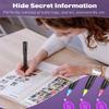 Uniclife 3 Pcs Invisible Ink Pen with 3 Pcs UV LED Keychain Flashlight, Spy Pen, Disappearing Ink Magic Pen for Secret Notes, Magic Spy Marker with Purple Light for Christmas Halloween Holiday Present view 4