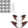2 Pairs Brown Elf Ears and 12 Pairs Vampire Fangs- Cosplay Fairy Pixie Elf Ears Soft Pointed Ears Tips Anime Party Dress Up Costume Makeup Masquerade Accessories Halloween Elven Vampire Fairy Ears view 1