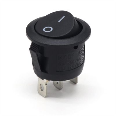 PGMTDEFXJO Rocker Switch 1/5PCS 23MM KCD1 Round Rocker Switch 2/3Pin ON-Off-ON 2/3 Position 6A/250VAC 10A/125VAC SPST LED Car Push Button Switch (Color : Black, Size : 1PCS)