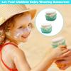 2Pcs Sunscreen Applicator for Kids, Sunscreen Brush Sunblock Applicator for Kids, Sun Lotion Applicator Kids Sunscreen Applicator with Protective Caps, Sun Cream Brush for Outdoor Travel (Green) view 3