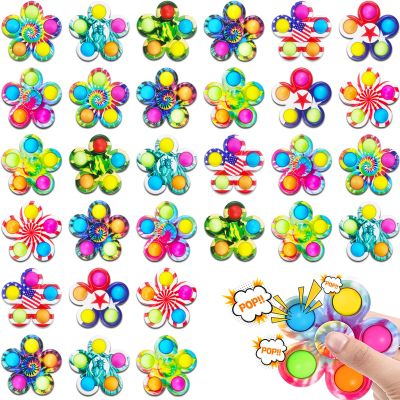 50Pcs Pop its Fidget Spinners for Kids, Fidgets Toys Bulk for Adults, Valentines Day Gifts Anxiety Toys Stress Relief Fidgets Valentines Basket Stuffers Classroom Prizes
