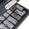 Bucher&Rossini Metal Surface Dominoes Set Double 6 - Classic Black Domino's Game Set with Silver Metal Surface for Adults and Kids Ideal Gift for Domino Players or Family Game Night view 4
