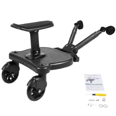 Universal Stroller Board Buggy Board, Stroller Board Attachment for Toddler with Seat, Stroller Standing Board, Suitable for Most Strollers, Hold Children up to 55lbs, 3-7 Years Old