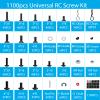 1100 PCS RC Screw Kit RC Car Repair Tool Kit Universal Screws Assortment Set for Traxxas HPI HSP Axial Redcat Arrma Losi 1/8 1/10 1/12 1/16 Scale RC Cars Trucks Crawler view 2
