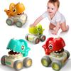 TnLoji Dinosaur Racing Cars for Toddlers 1-3, Baby Press and Go Car Toys, Infant Play Vehicle Set with Whistle, Baby Push Go Friction Car Toys for 18M+, 1st Birthday Gift for 1 2 Years Old Boys Girls view 1
