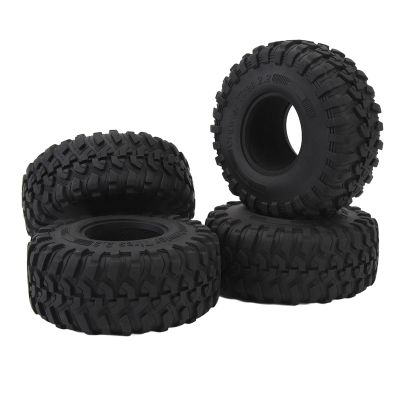 XHTLLO 4Pcs 2.2 Inch RC Rubber Tire Skin Set, Strong Cushioning, Abrasion Resistant Black Tires for SCX10 1/10 RC Crawler Car, Enhanced Grip