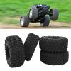 XHTLLO 4Pcs 2.2 Inch RC Rubber Tire Skin Set, Strong Cushioning, Abrasion Resistant Black Tires for SCX10 1/10 RC Crawler Car, Enhanced Grip view 4