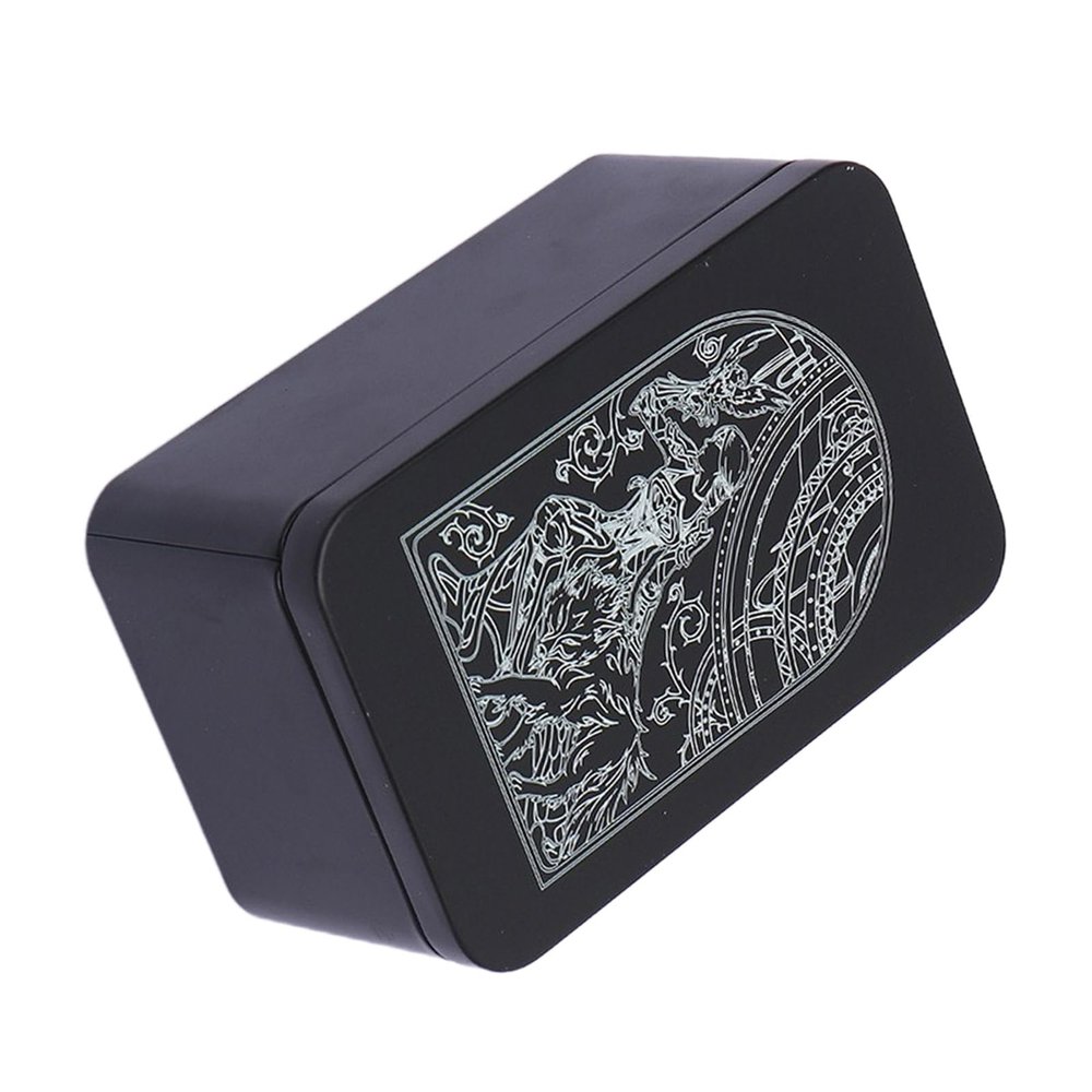 FGDTREE Tarots Cards Astrologys Trinkets Iron Tarots Cards Storage Case Container for Fortune Telling Witches Astrologys Trinkets Playings Cards Storage Case
