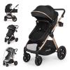6-in-1 Convertible Baby Stroller with Bassinet Pushchair - Folding Infant Newborn Stroller w/Footmuff, Rain Cover, Cup Holder & Large Storage, Toddler w/All-Scene Large Wheels, Reversible Seat(Black) view 1