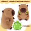 Achwishap Capybara Plush,Cute Plushies Capybara Stuffed Animal,Soft Capybaras Plush Toys,Kawaii Plushie Stuffed Toys with Turtle Backpack Plushies Gifts for Kids Adults Birthday,Brown 10 view 4