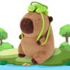 Achwishap Capybara Plush,Cute Plushies Capybara Stuffed Animal,Soft Capybaras Plush Toys,Kawaii Plushie Stuffed Toys with Turtle Backpack Plushies Gifts for Kids Adults Birthday,Brown 14 view 1