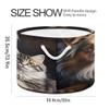 UMIRIKO Dog Cat Animal Toy Storage Bin for Kids Dog Toy Storage Basket Round Canvas Organizer Basket Toy Hamper Laundry Hamper S0402700 view 2