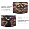UMIRIKO Valentine's Day Skull Flowers Toy Storage Bin for Kids Dog Toy Storage Basket Round Canvas Organizer Basket Toy Hamper Laundry Hamper S0401015 view 3