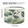 UMIRIKO Green Palm Leaf Toy Storage Bin for Kids Dog Toy Storage Basket Round Canvas Organizer Basket Toy Hamper Laundry Hamper A0400204 view 2