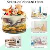 UMIRIKO Elephant Sunflower Animal Toy Storage Bin for Kids Dog Toy Storage Basket Round Canvas Organizer Basket Toy Hamper Laundry Hamper S0404347 view 4