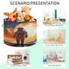 UMIRIKO Space Galaxy Astronaut Earth Toy Storage Bin for Kids Dog Toy Storage Basket Round Canvas Organizer Basket Toy Hamper Laundry Hamper S0400889 view 4