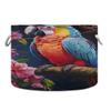 UMIRIKO Parrot Bird Flowers Toy Storage Bin for Kids Dog Toy Storage Basket Round Canvas Organizer Basket Toy Hamper Laundry Hamper S0404079 view 1